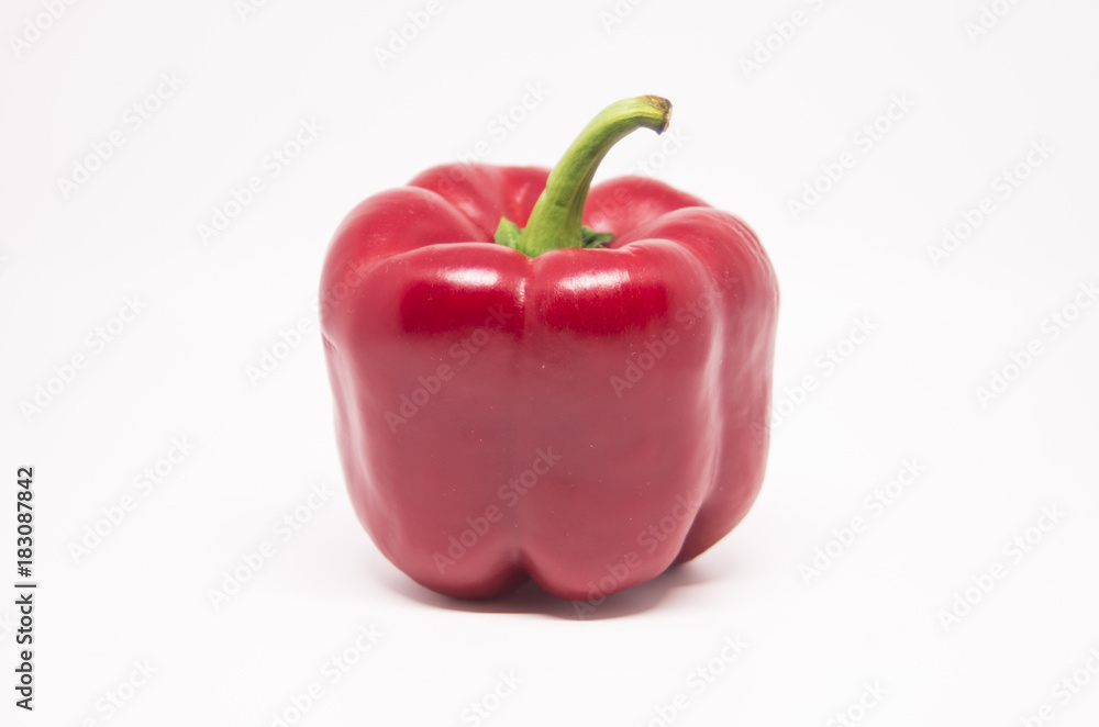 Red sweet pepper on white background Red sweet pepper on white background