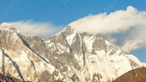 Timelapse of Golden Everest, Himalayas photo