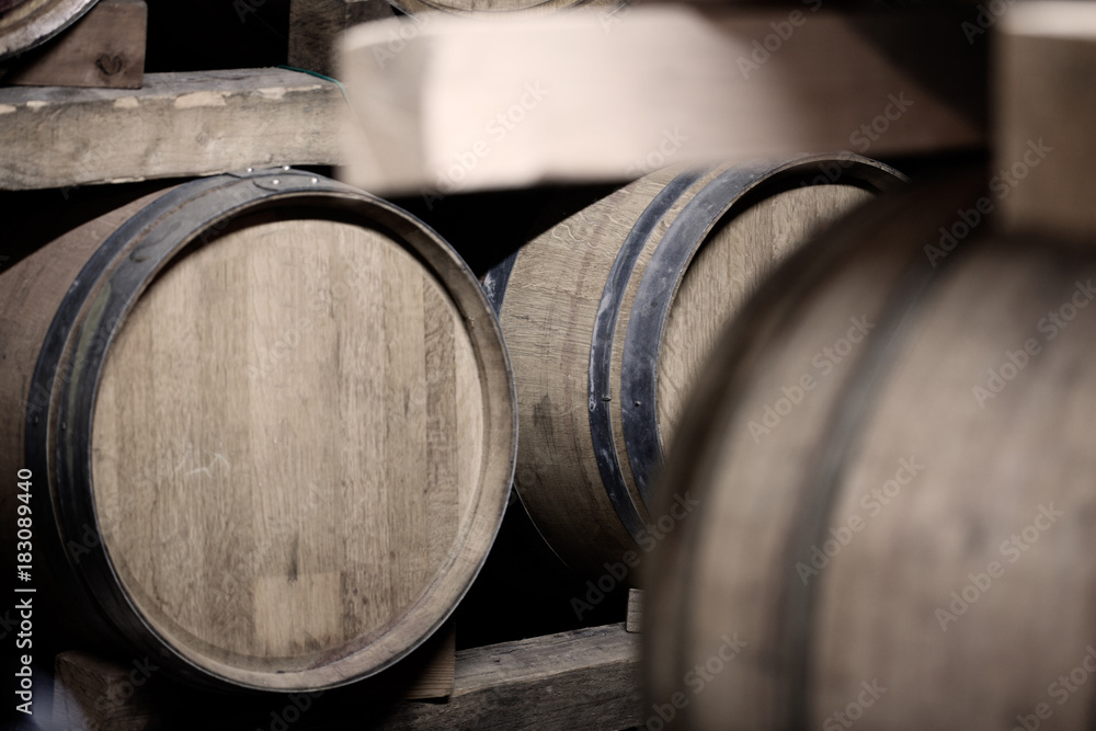 Details of wine barrels