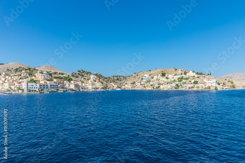 Fototapeta Naklejka Na Ścianę i Meble -  view of Simi Island, one of the smaller holiday islands in the Dodecanese group near the Turkish coast north of Rhodes, Greece