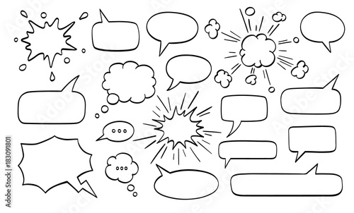 Big set of speech bubbles.