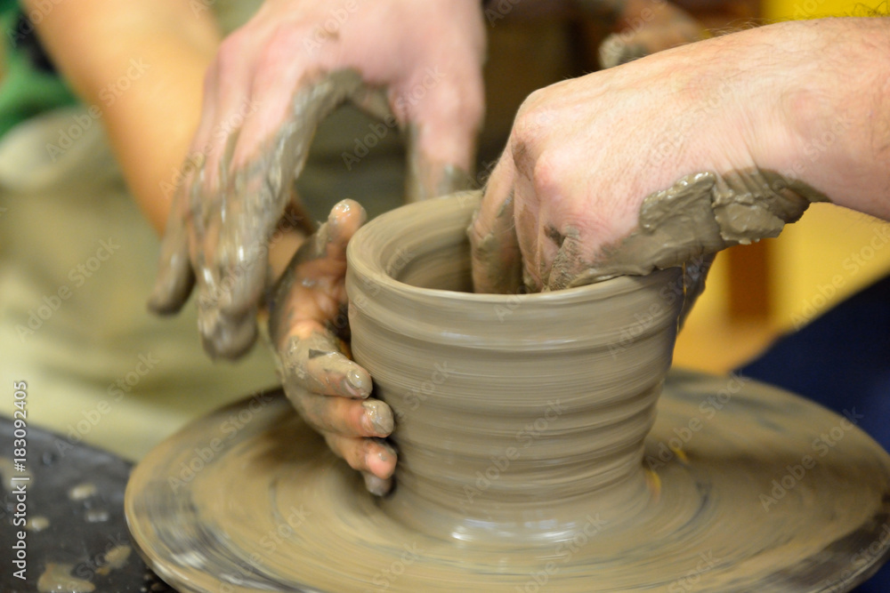 Making Pottery manually by hand