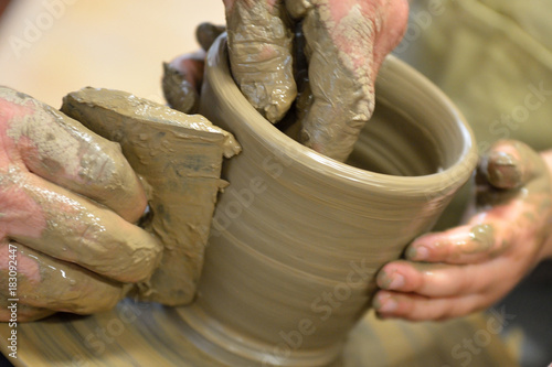 Making Pottery manually by hand