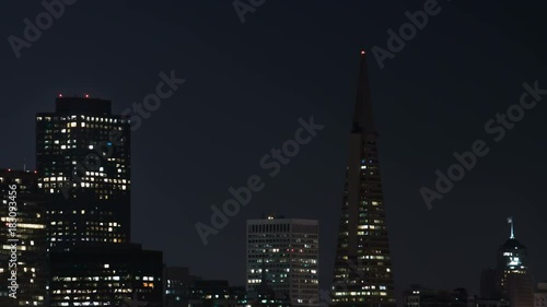 Wallpaper Mural San Francisco Skyscrapers Skyline Time Lapse at Night Torontodigital.ca