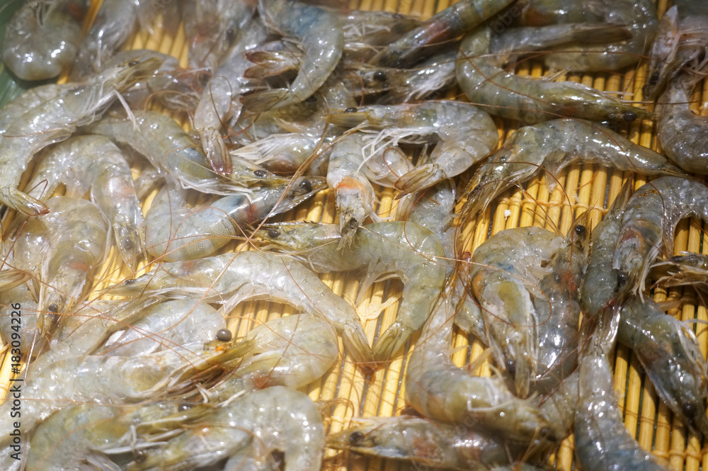Fresh raw shrimps ready for cooking Fresh raw shrimps ready for cooking