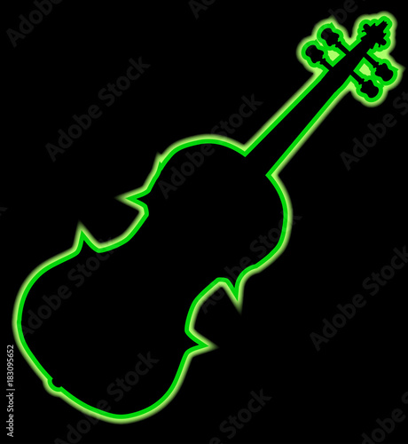 Fiddle Neon Outline
