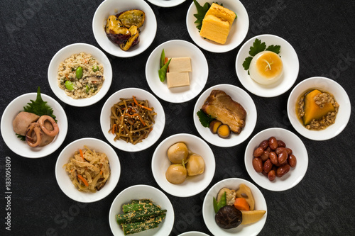 ごはんとおかずいろいろ Side dishes of rice japanese food