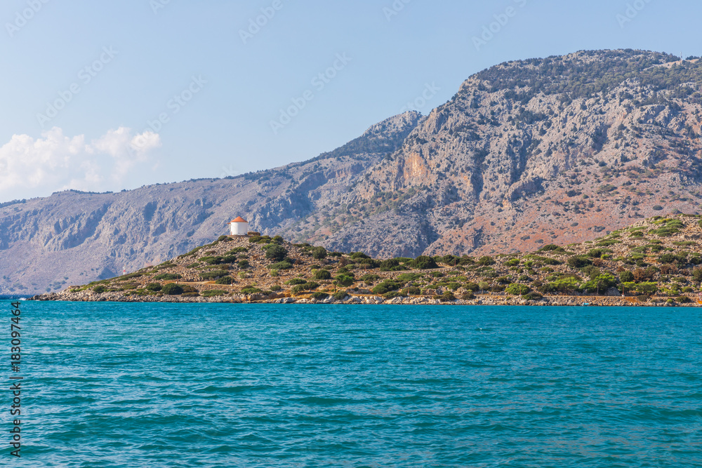coastline near Panormitis Monastery on Simi, Greece