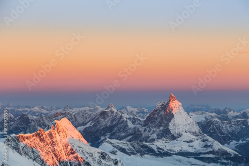 Materhorn in summer sunset