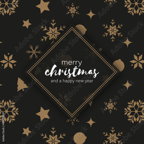 moderne goldene Weihnachtskarte - goldene Weihnachtssymbole