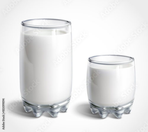 Glasses of milk