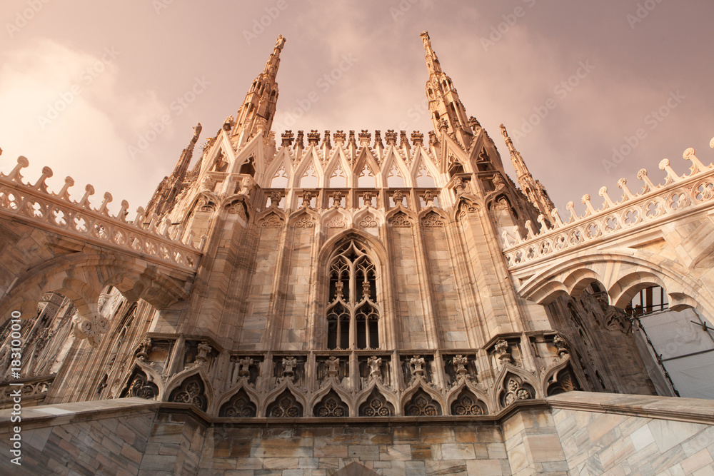 Duomo Milan, architectural detail.