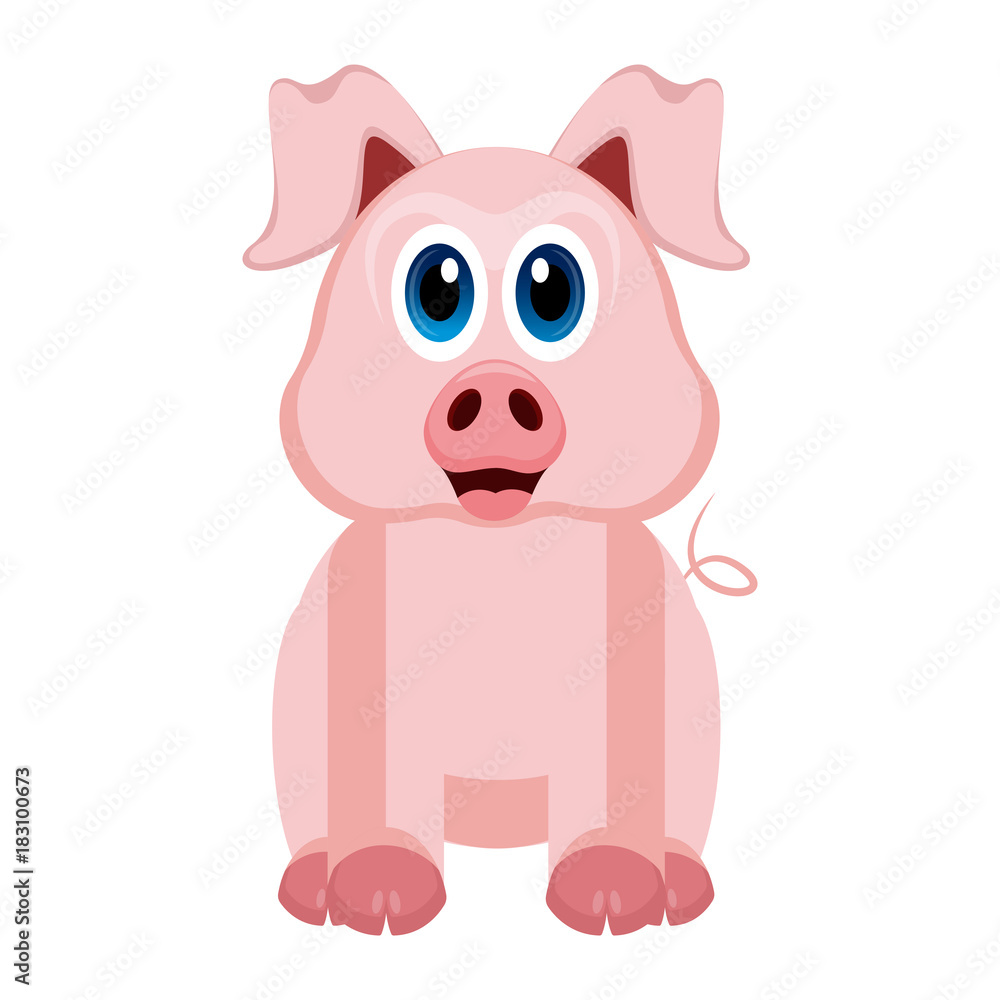 Fototapeta premium Isolated cute pig