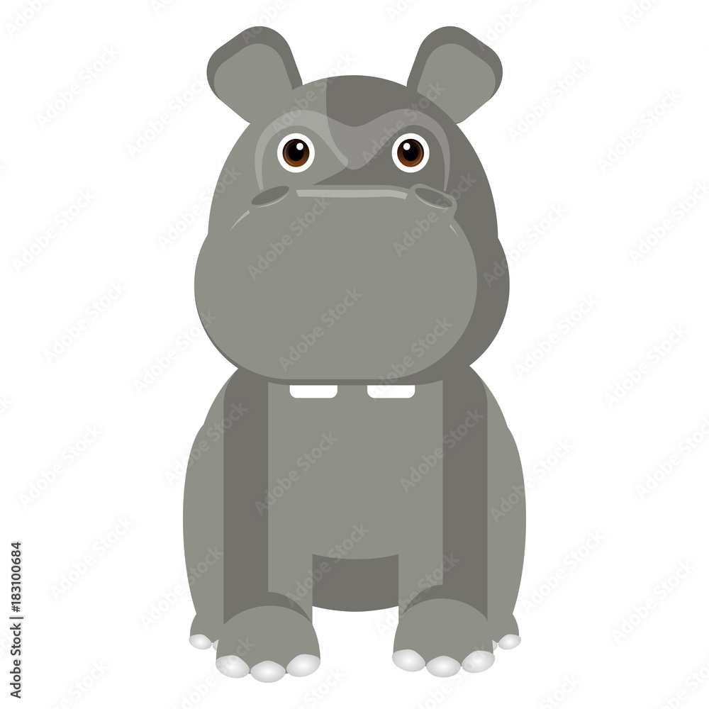 Isolated cute hippo Isolated cute hippo