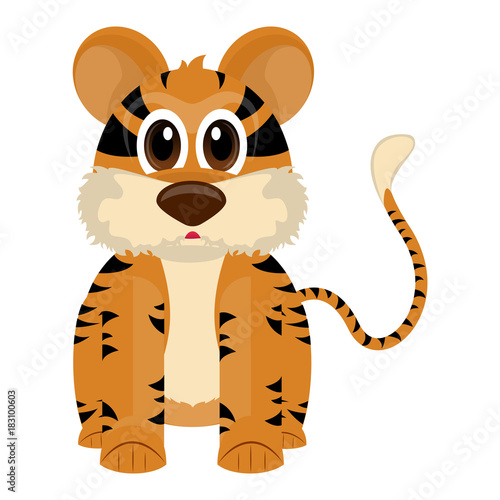 Fototapeta Naklejka Na Ścianę i Meble -  Isolated cute tiger