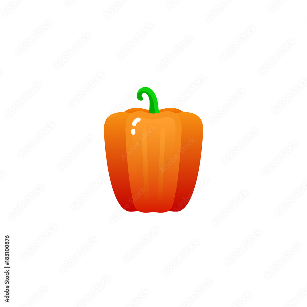 Fresh pepper vegetable isolated icon Fresh pepper vegetable isolated icon