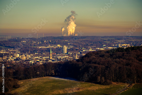 From the beautiful hills of Holland, Belgium and Germany you can get a good view on the very ugly power plant Weisweiler which is often generating a lot of smoke and makes the air dirty.