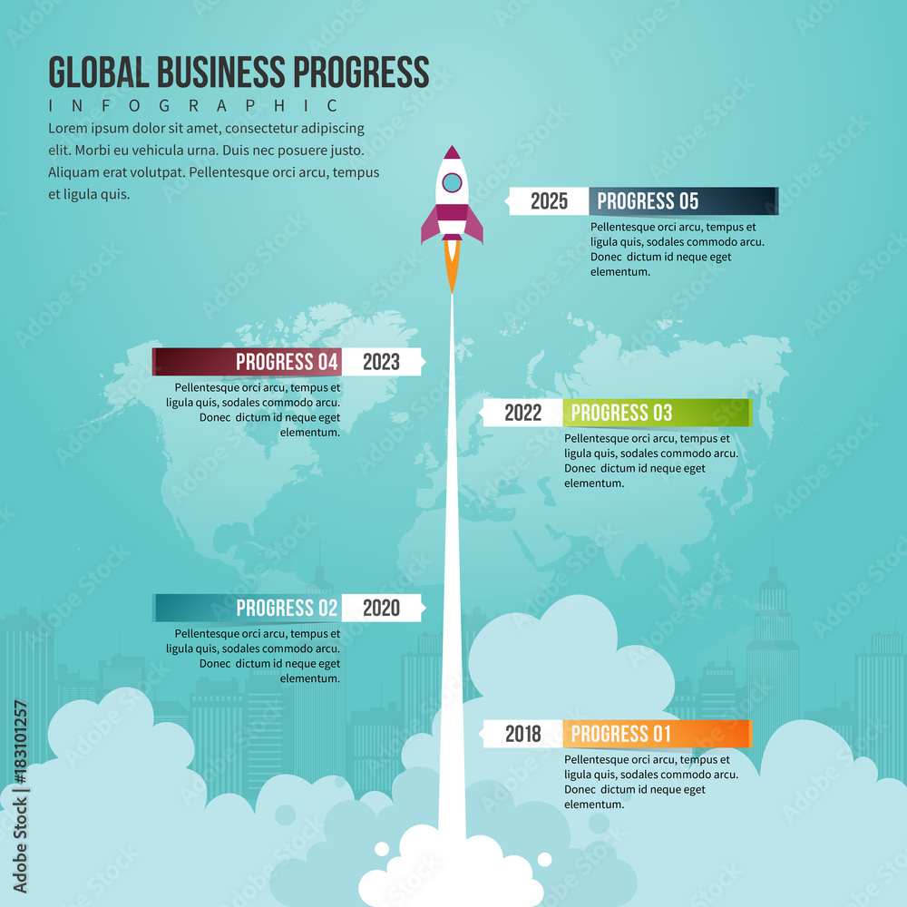 Global Business Progress Infographic