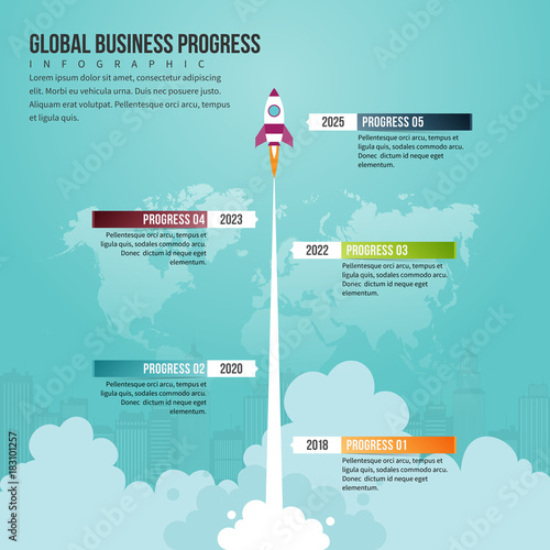 Global Business Progress Infographic