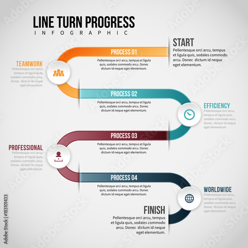 Line Turn Progress Infographic