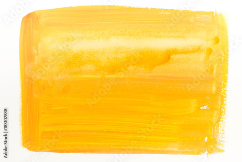 yellow watercolor painted texture background on white paper