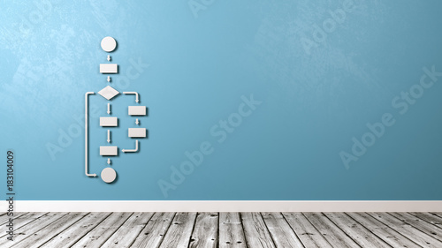 Fototapeta Naklejka Na Ścianę i Meble -  Flow Chart Schema on Wall