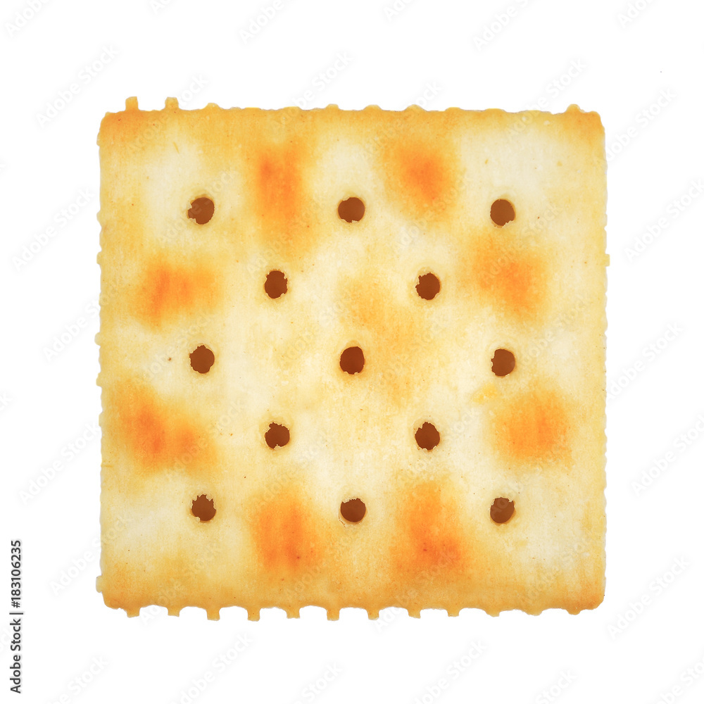 Cracker on white background