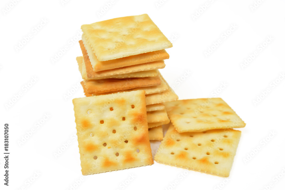 Crackers on white background Crackers on white background