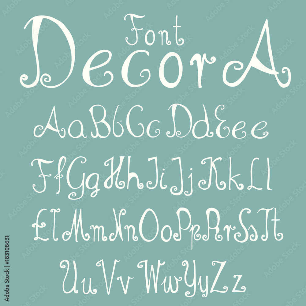 Czcionka - pismo - font dekoracyjny ręcznie rysowany Czcionka - pismo - font dekoracyjny ręcznie rysowany