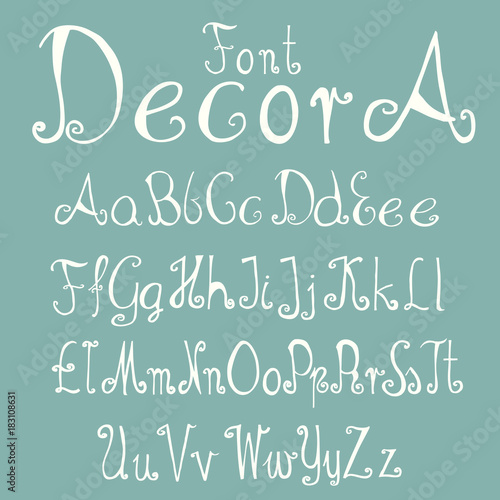 Czcionka - pismo - font dekoracyjny ręcznie rysowany