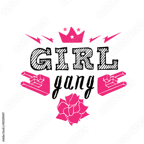 Girl gang stylish patch Royalty Free Vector Image