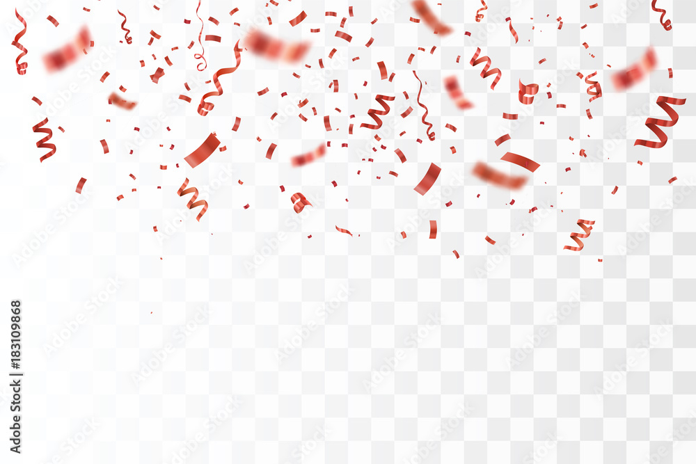 Red confetti isolated. Festive vector background Red confetti isolated. Festive vector background
