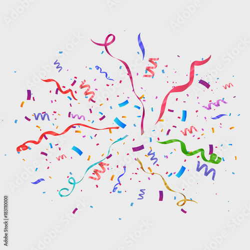 Confetti isolated on transparent background. Festive vector illustration