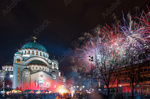 Orthodox New Year's Fireworks in Belgrade