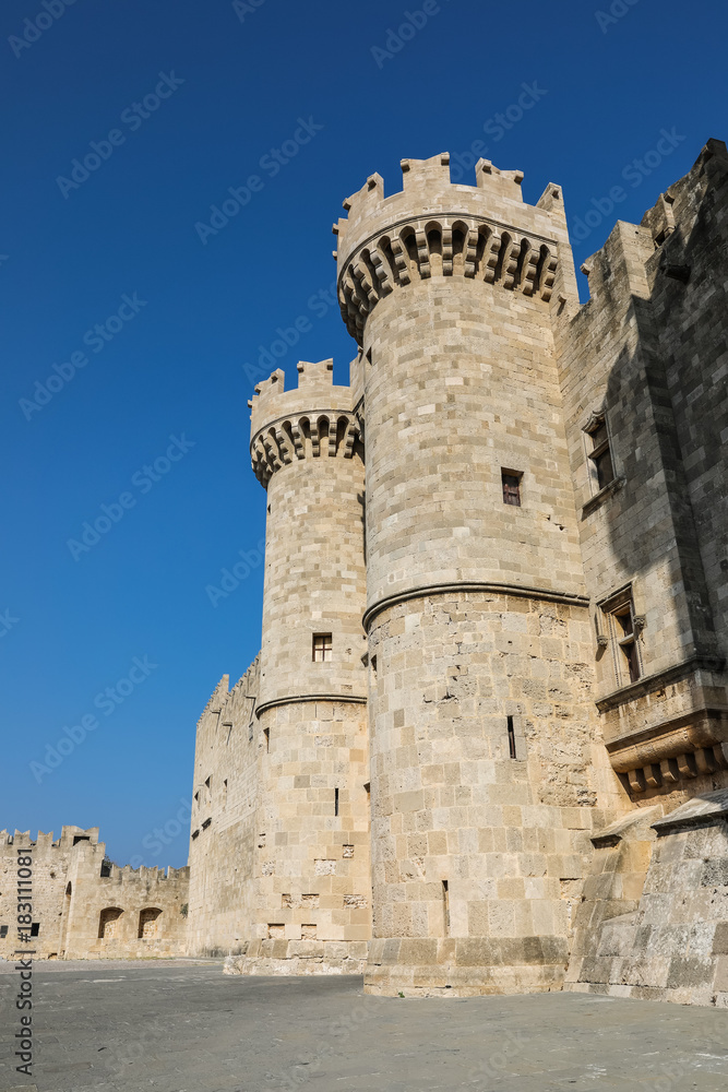 The Palace of the Grand Master of the Knights of Rhodes is a medieval castle in the city of Rhodes, on the island of Rhodes in Greece. It is one of the few examples of Gothic architecture in Greece.