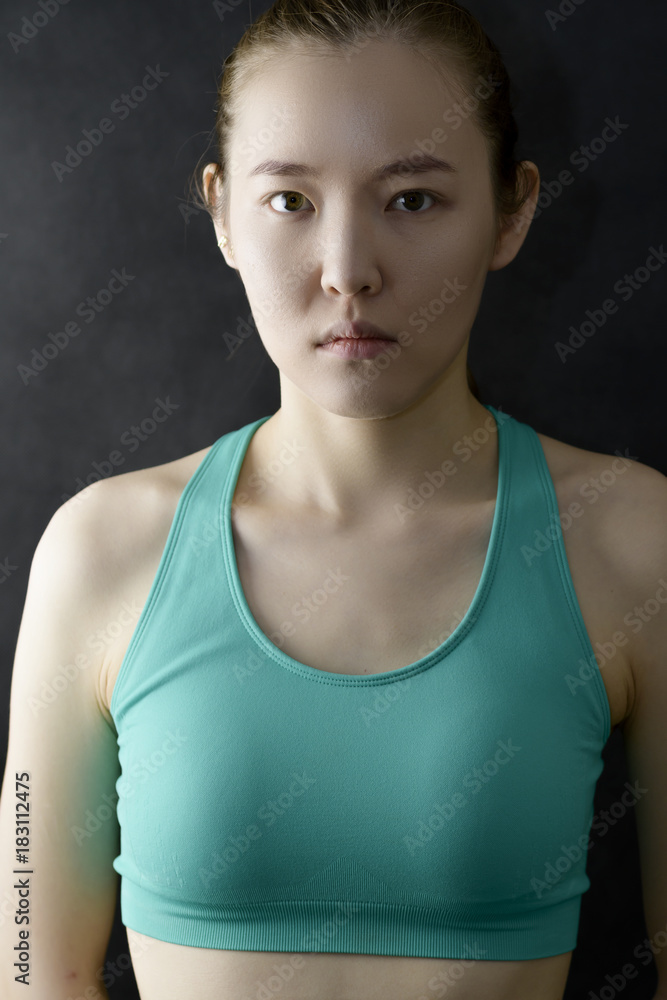 Fitness young woman on black background. Fitness young woman on black background.
