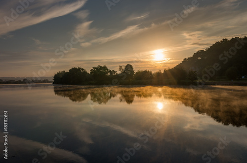 Sunrise over Vistula river