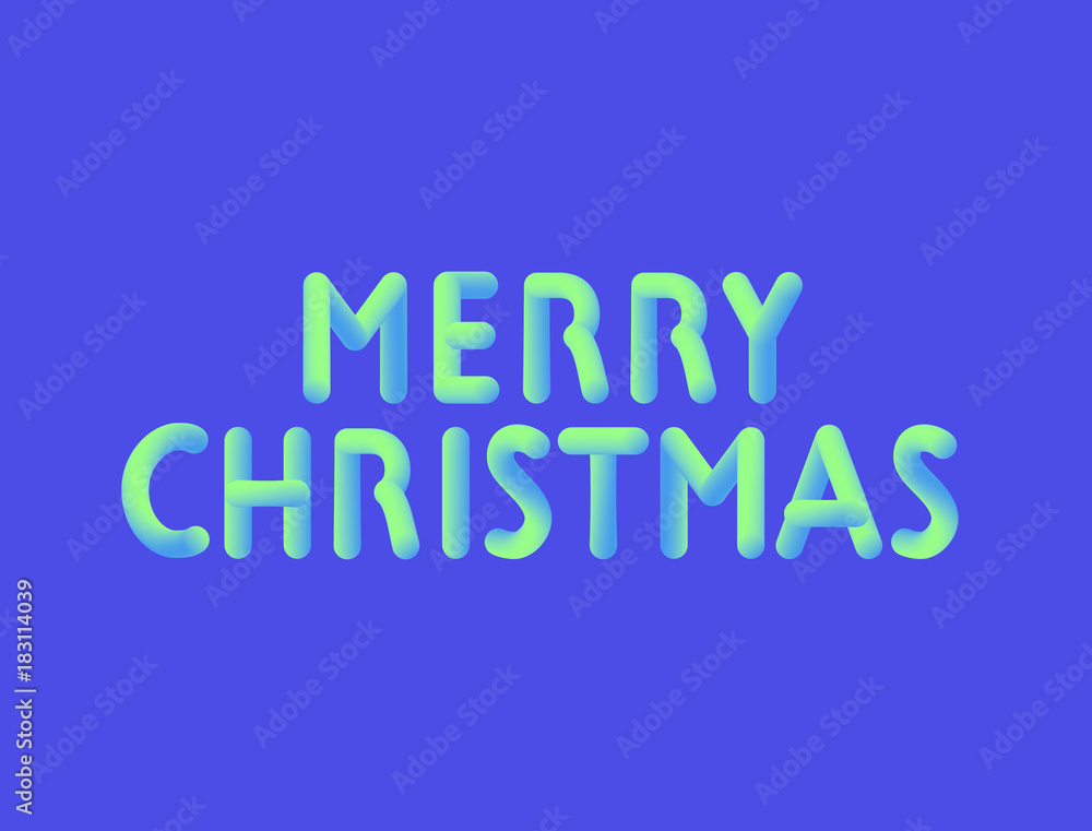 Merry Christmas Lettering in 3D LOOK