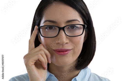 Close-up of woman in spectacle