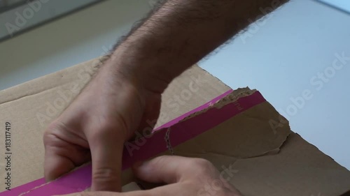 Strip box package man pull to open