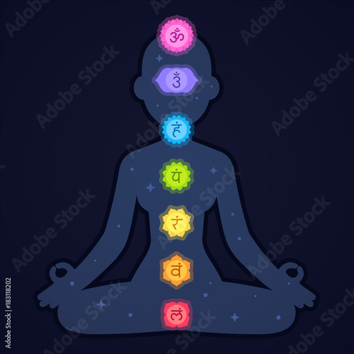 Chakras meditation illustration