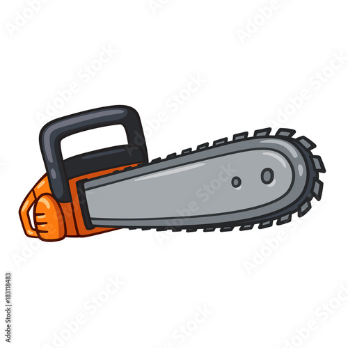 Cartoon chainsaw illustration