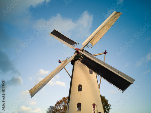 Old traditional wind mill in Brabant, the Netherlands