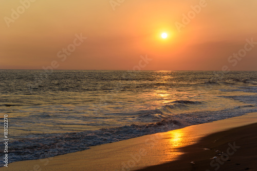 Sunset at Beach with Black Sand in Monterrico, Pacific coast of Guatemala.  © Simon Dannhauer