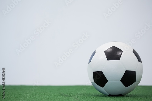 Football kept on artificial grass