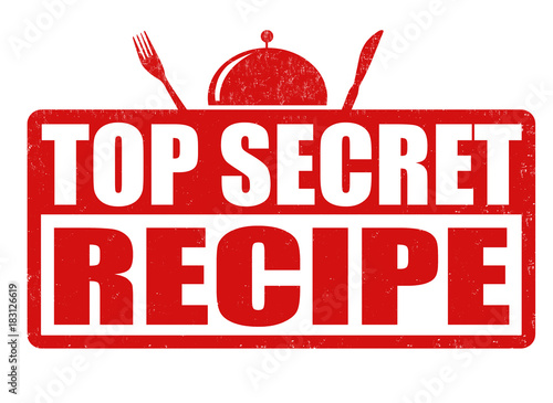Top secret recipe grunge rubber stamp