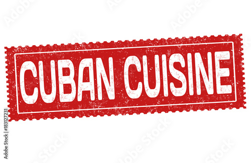 Cuban cuisine grunge rubber stamp