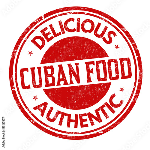Cuban cuisine grunge rubber stamp