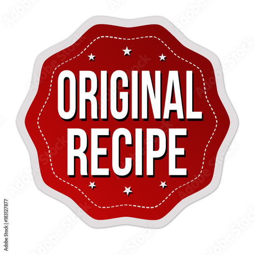 Original recipe label or sticker