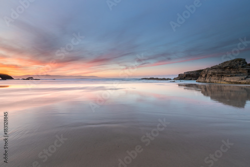 spectacular sunset on the coast of Galicia